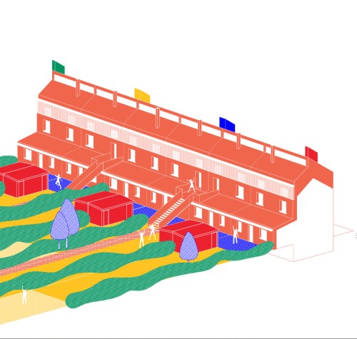 La maison est commun jardin 
